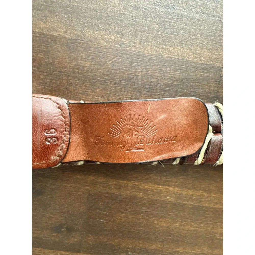 Vtg Tommy Bahama Braided Leather Brown Belt Made In Spain Mens Size 36TB 4739